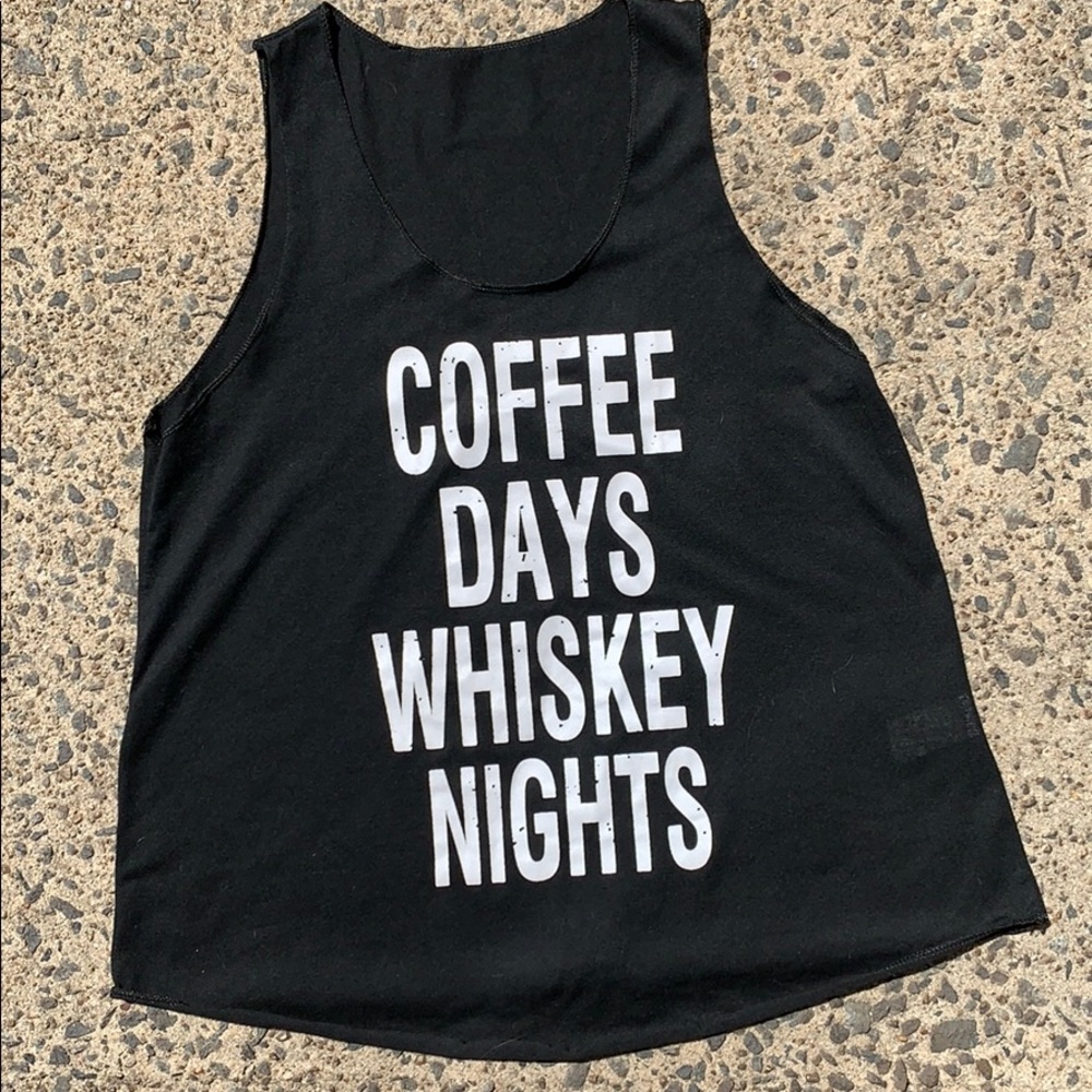Coffee Days Whiskey Nights Black Tank
